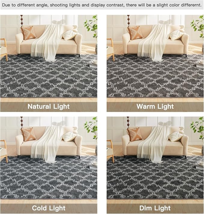 Litanika 4x6 Geometric Shag Area Rug - Image 7