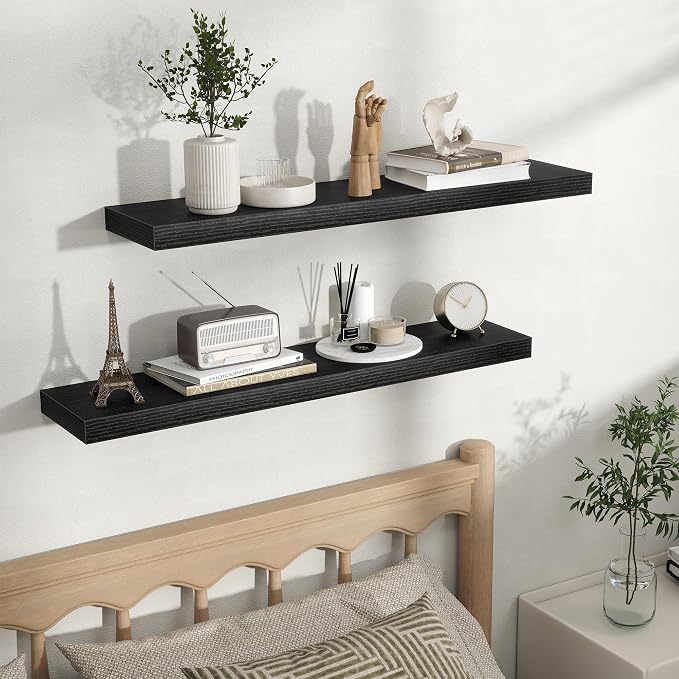 Fun Memories Floating Shelves for Wall, Rustic Wood Wall Mounted Shelves for - Image 5