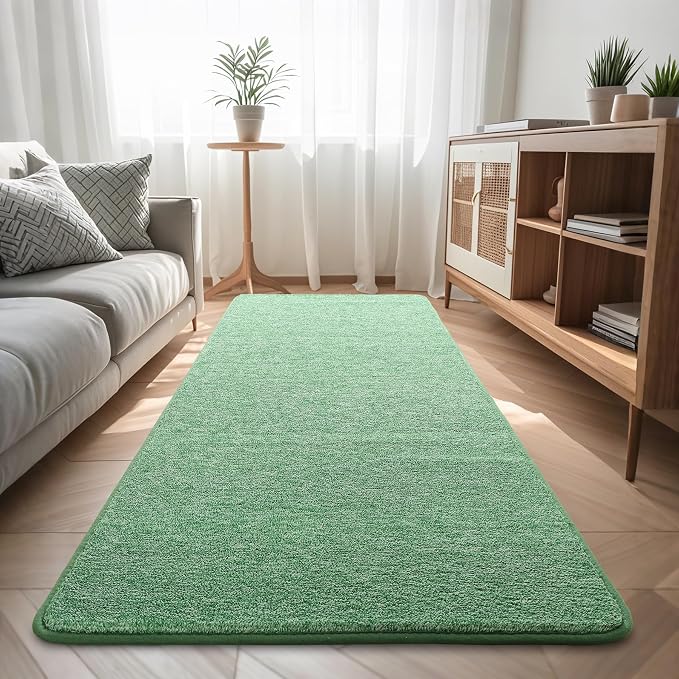 Keeko Soft Hallway Runner Rug, 2x6 Green Entryway Runner Rugs - Image 3