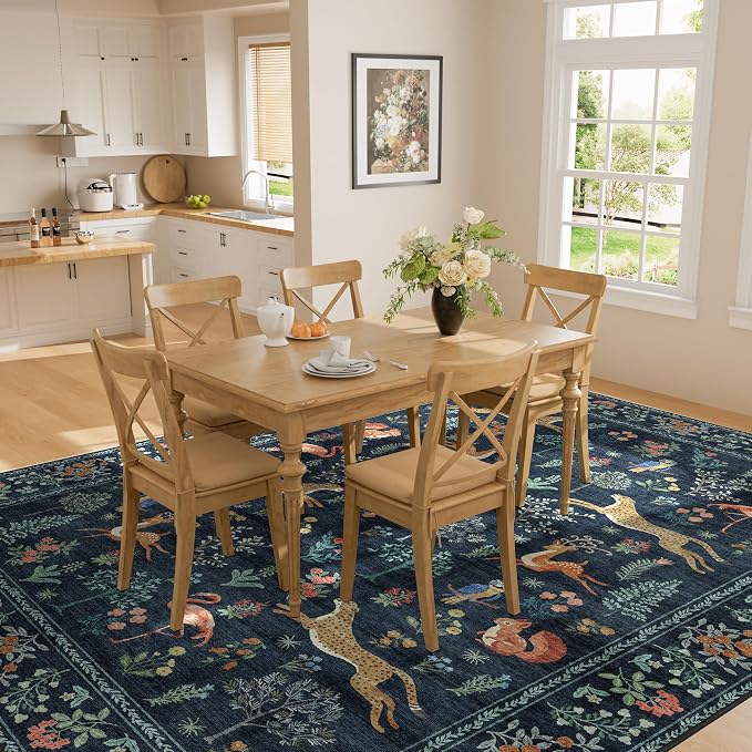DUKINO 8x10 Rug, Washable Animal Living Room Rug - Image 4