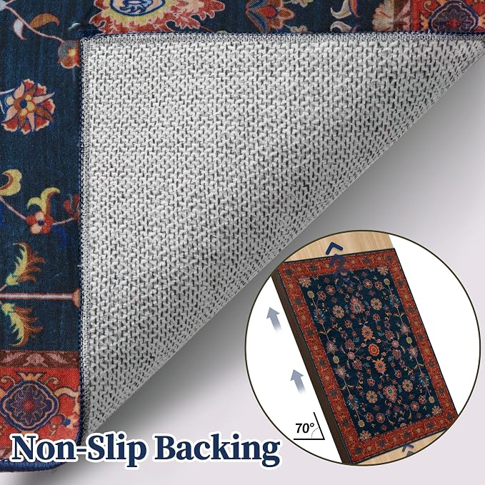 Tangsoo Washable Runner Rug for Hallway Non Slip, 2x5 Boho Floral Vintage - Image 3