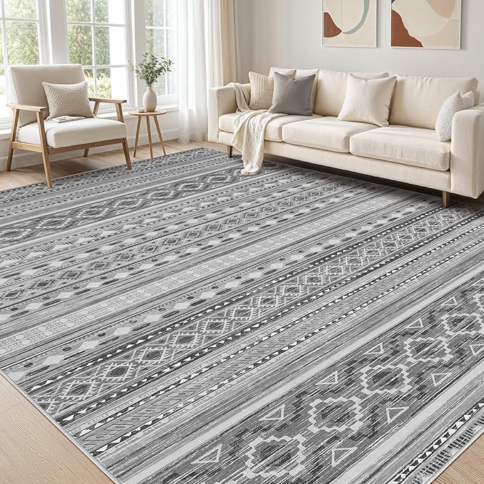 cotiled 5x7 Area Rug Living Room: Washable Boho Rugs by COTILED