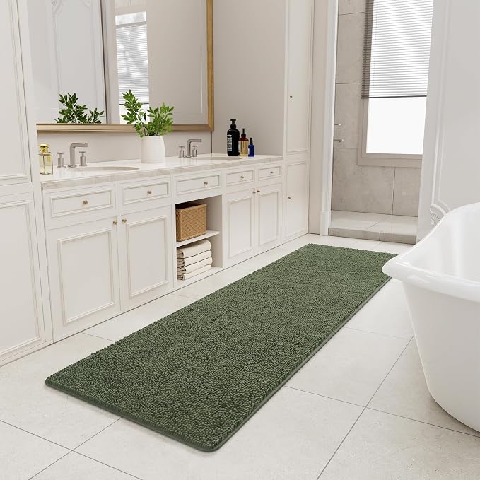 LOCHAS Luxury Bathroom Rug Shaggy Bath Mat 24 x 80 Inch, Washable Non Slip Bath - Image 7