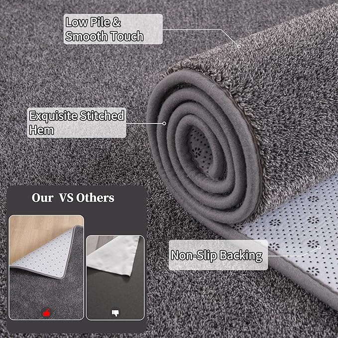 Keeko 7x10 Area Rugs for Living Room, Soft Modern Memory Foam Bedroom Rug - Image 3