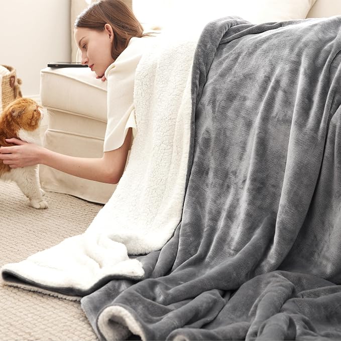 Bedsure GentleSoft Sherpa Fleece King Blankets by BEDSURE