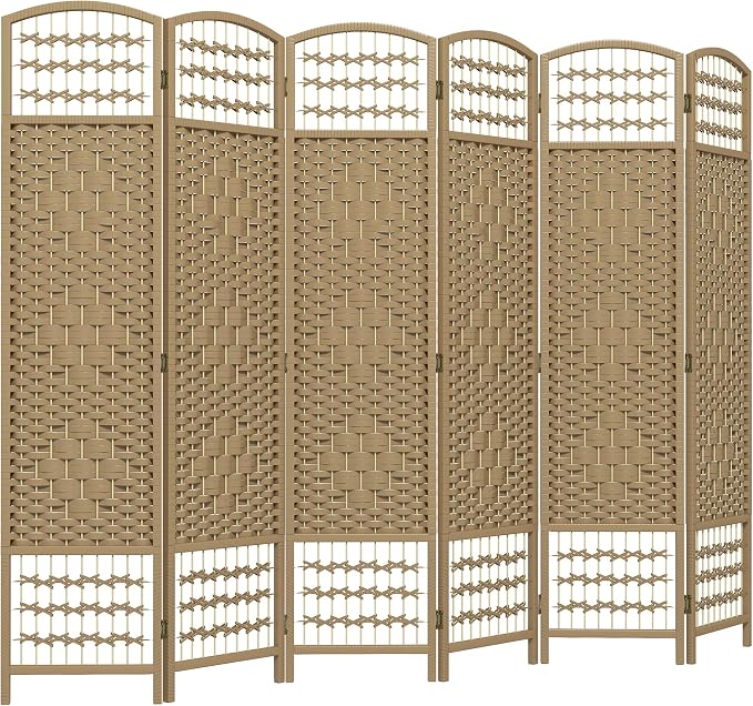 HOMCOM 6 Panel Room Divider, Folding Privacy Screen, 5.6' Room Separator by HOMCOM