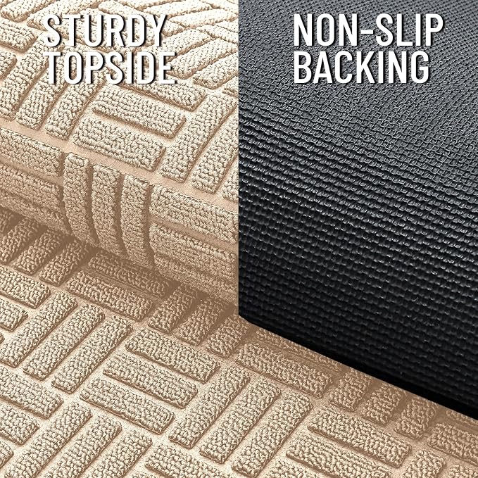 OLANLY Front Door Mat Outside Entrance 59x34, Heavy Duty Sturdy Natural Rubber - Image 4