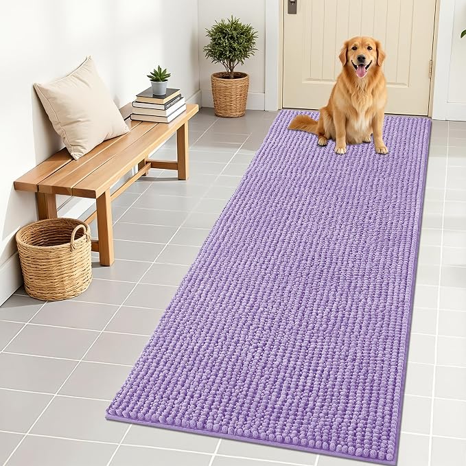 OLANLY Dog Door Mat for Muddy Paws 70x24, Ultra Absorbent Chenille Mud Doormat by OLANLY