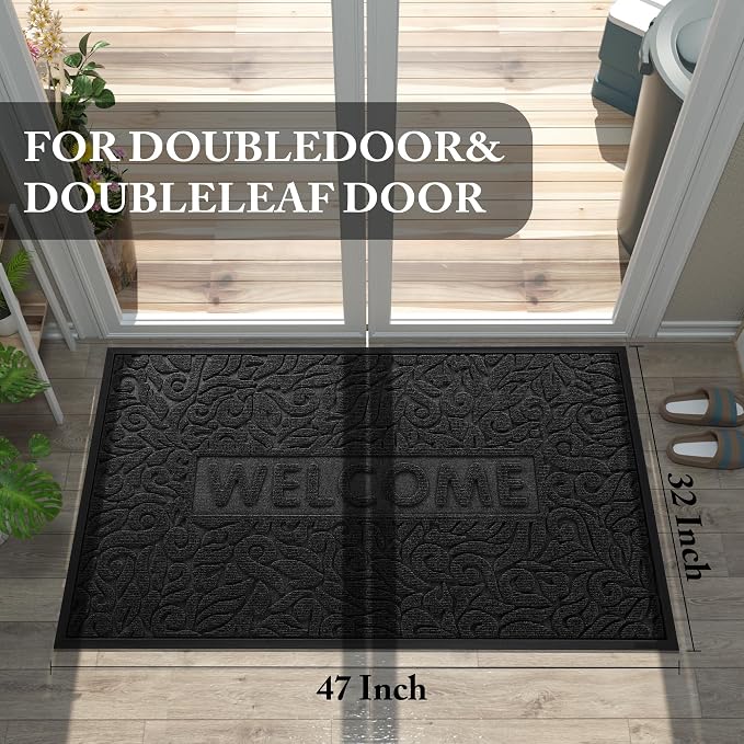 Yimobra Large Welcome Mat 47x32, Waterproof Non-Slip Outdoor Mats - Image 2
