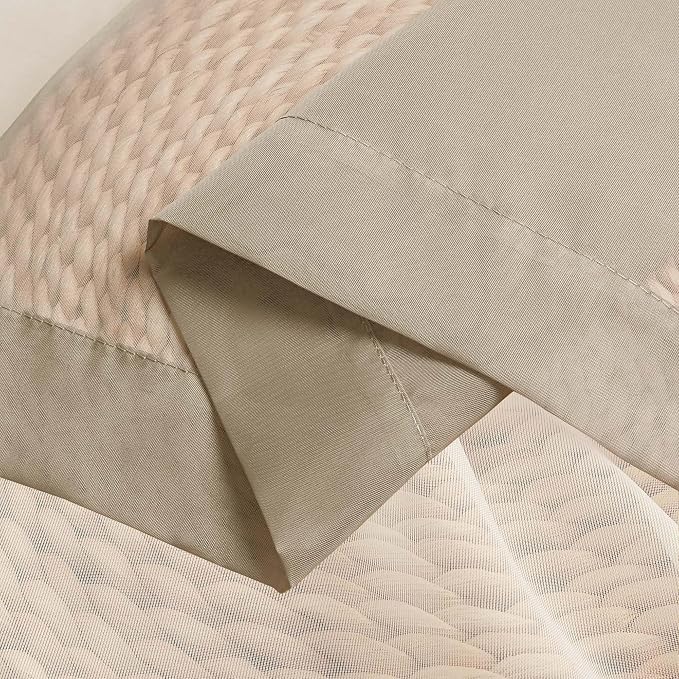 Chyhomenyc Taupe Sheer Curtains 36 inch Length 2 Panels, Light Filtering Voile - Image 7