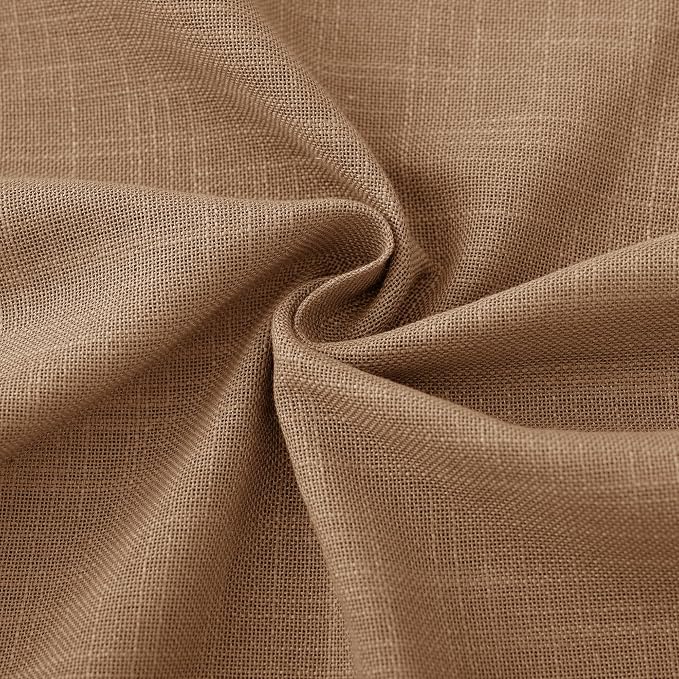 Brown Curtains for Living Room Back Tab Modern Farmhouse Semi Sheer Curtains - Image 6