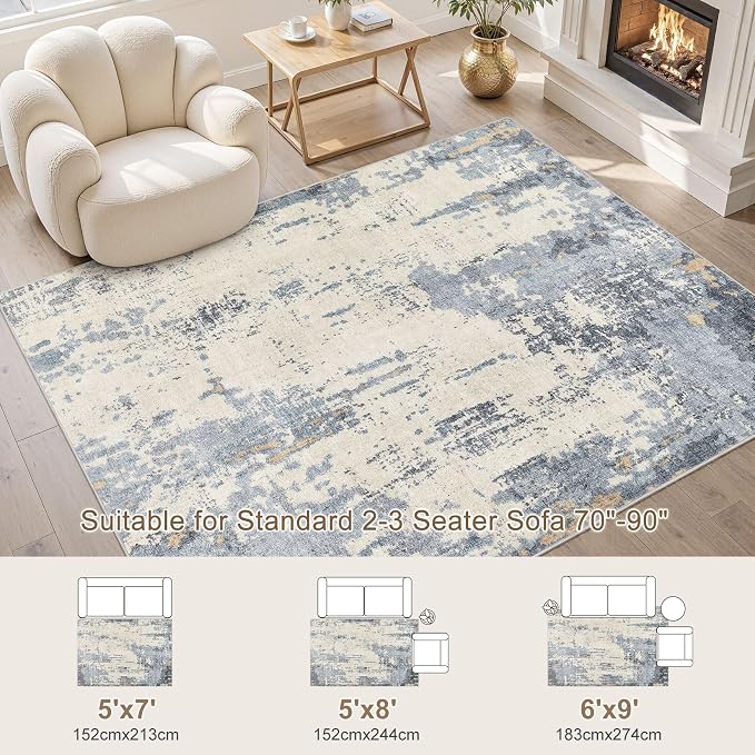 UERMEI 5x7 Area Rug Living Room Rugs - Image 2