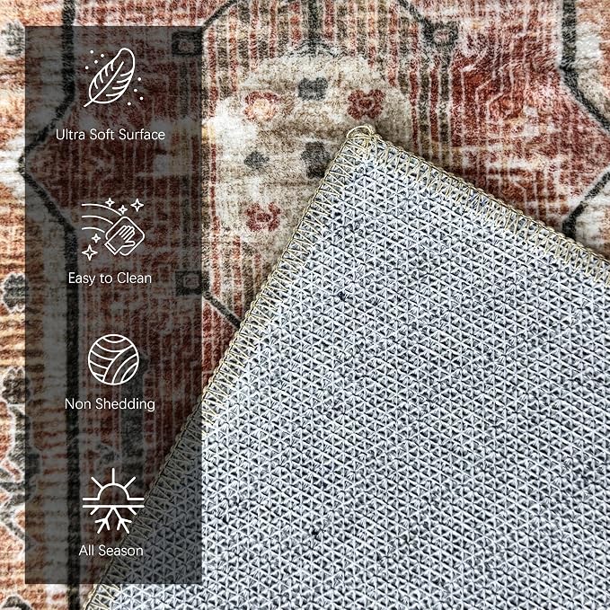 YARNSCAPE Vintage 4' x 6' Washable Area Rug - Image 6