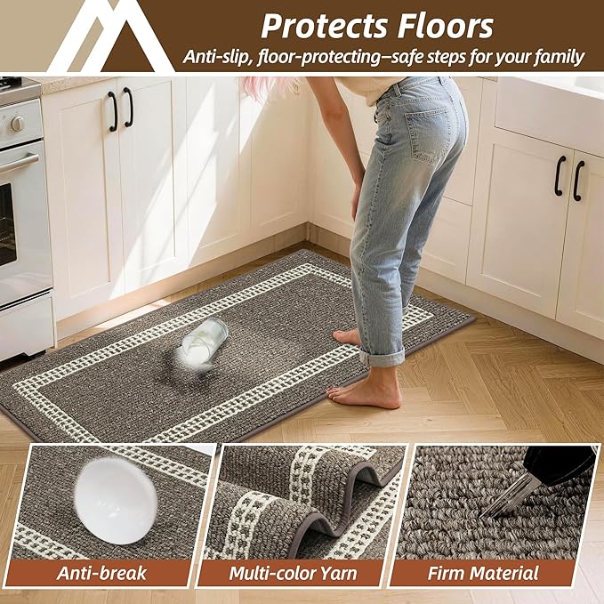 COSY HOMEER Kitchen Rugs Non-Slip 20x30/20x48 Inch Thick Polypropylene Standing - Image 5