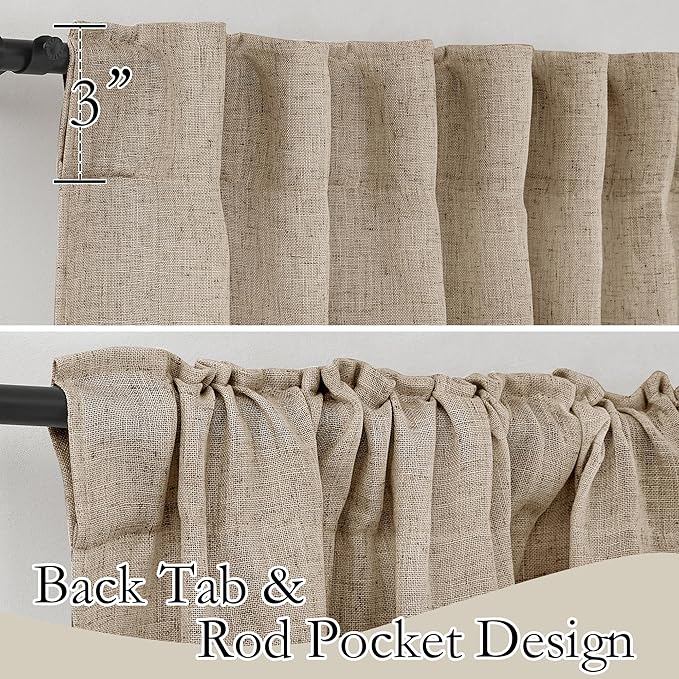 RYB HOME Natural Linen Blend Sheer Curtains - Image 6