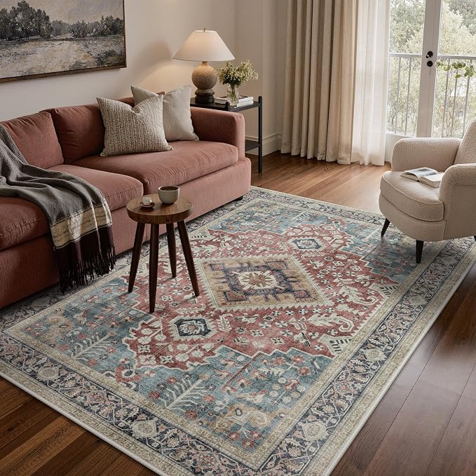 GENIMO 5X7 Washable Vintage Area Rugs by GENIMO
