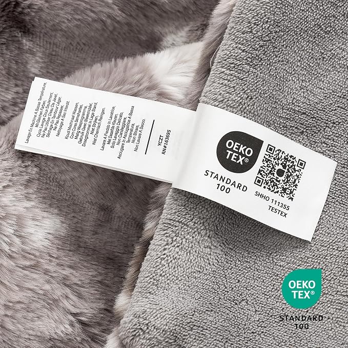 Cozy Bliss Deluxe Striped Rabbit Faux Fur Throw Blanket, Soft Fluffy Warm Plush - Image 5
