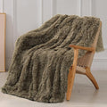 Tuddrom Decorative Extra Soft Faux Fur Throw Blanket 70"x78", Solid Reversible by Tuddrom