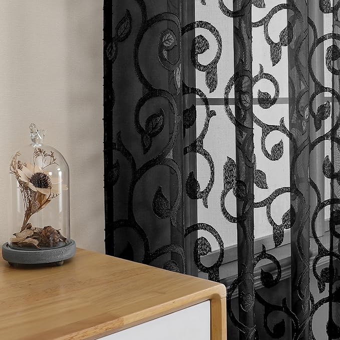 OWENIE Furman Extra Long Sheer Curtains 96 inches Long - Image 2