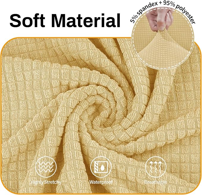 Asnomy Couch Covers for 3 Cushion Couch Stretch Sofa Covers Slipcovers - Image 3
