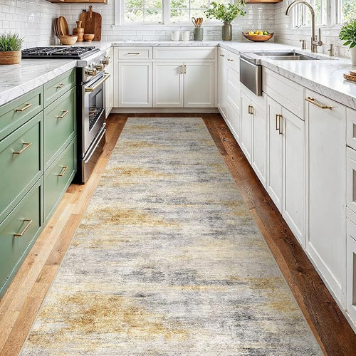 2'6''x12' Washable Kitchen Runner Rug: Modern Abstract Runners by Ksrau