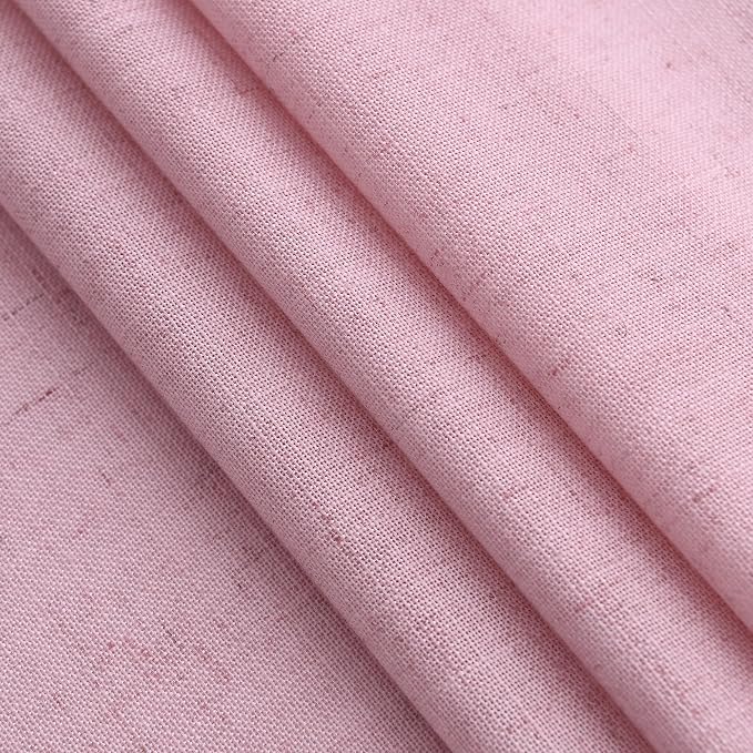 Rose Linen 96 Inch Long Curtains Panels 2 Panel Set - Image 5