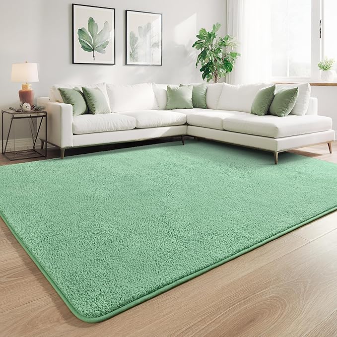 Keeko 4x6 Sage Green Area Rugs for Bedroom, Soft Modern Living Room Rug Indoor by Keeko