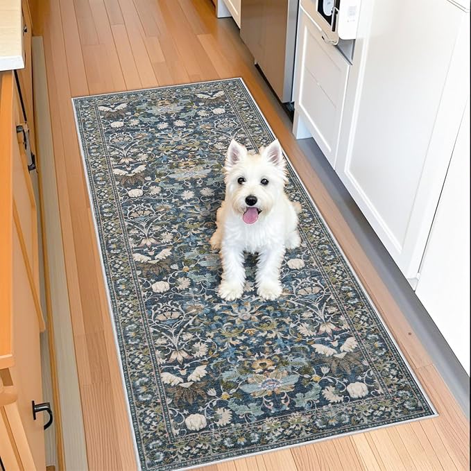 2x5 Decorative Vintage Hallway Runner: Washable Oriental Pet-Friendly Soft by HYHAOYUNLAI