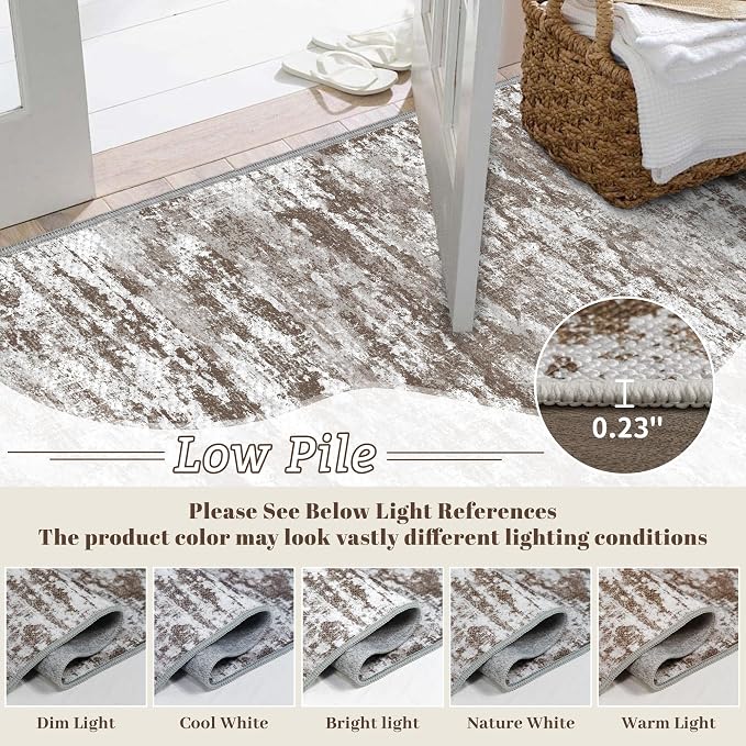 Runners for Hallways Ultra Non-Slip 2x4 Washable Kitchen Rug Abstract Tear and - Image 4
