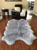 Free Shape Luxury Soft Fluffy Shag Area Rug Single Quarto 4 Pelts 4'x6' by LAMBZYRUGS