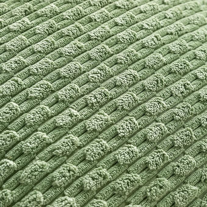 Set of 4 Sage Green Decorative Throw Pillow Covers 16x16 Inch Corduroy Pillow - Image 5