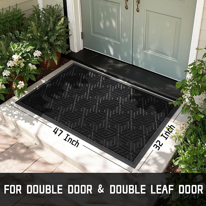 Yimobra Large Door Mat 47x32, All-Weather Waterproof Outdoor Mats - Image 2