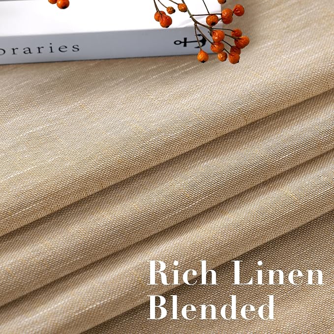 H.VERSAILTEX Linen Curtains Nickel Grommet Natural Linen Semi-Sheer Curtains 2 - Image 4