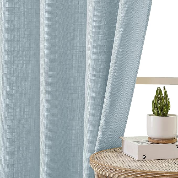 Chyhomenyc Bennet Aqua with Greenish Tone Curtains 45 Inch Length 2 Panels - Image 5