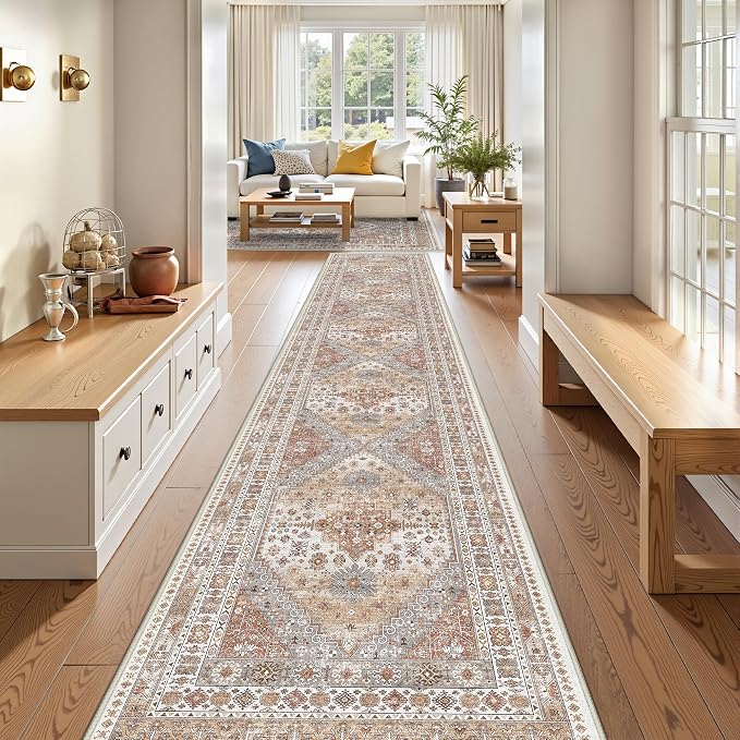 3x18 Runner Rug for Hallway, Non-Slip Long Kitchen Mats for Floor, Vintage - Image 3