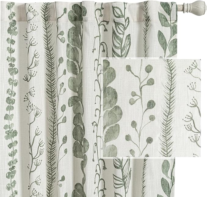 MEETSKY Sage Green Curtains 95 Inches Length 2 Panels Boho Curtains by MEETSKY