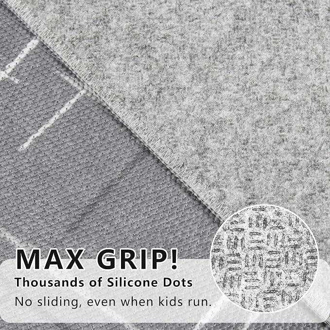 Kitchen Rugs Ultra Non-Slip 2.6x8 Washable Runner Rug Modern Tear and Stain - Image 7