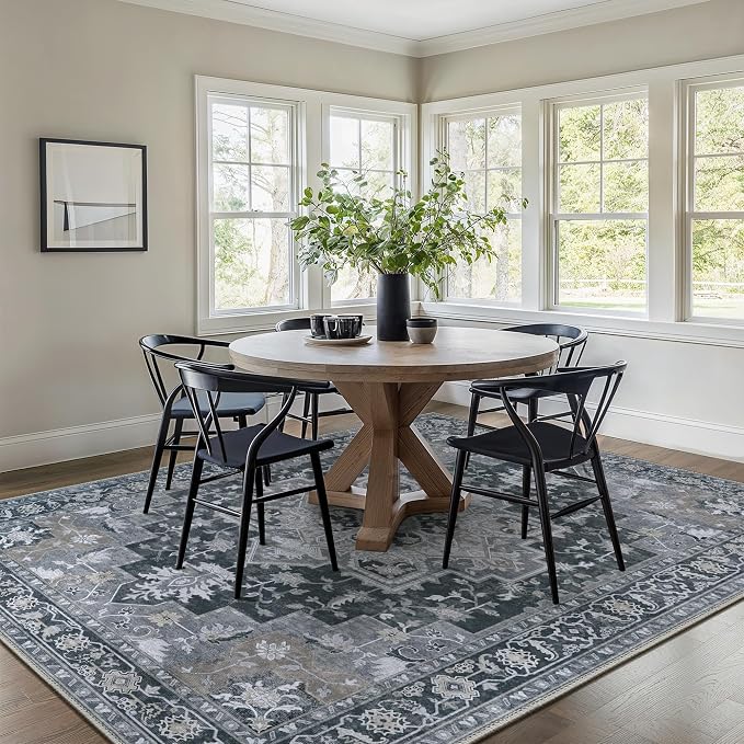 GENIMO 8x10 Area Rugs for Living Room, Machine Washable Non Slip Vintage Rugs - Image 3
