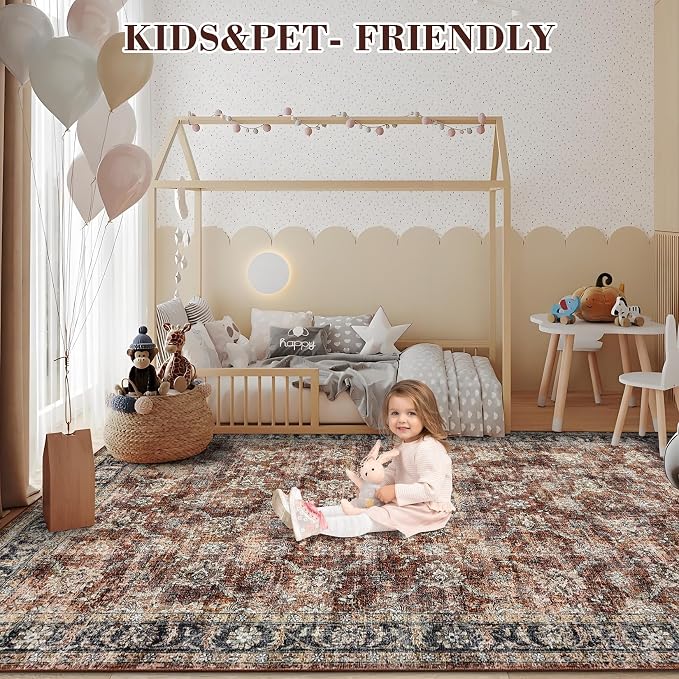 GarveeHome Extra Large Area Rug 10x13 Washable Bedroom Rug Non Slip Foldable - Image 6