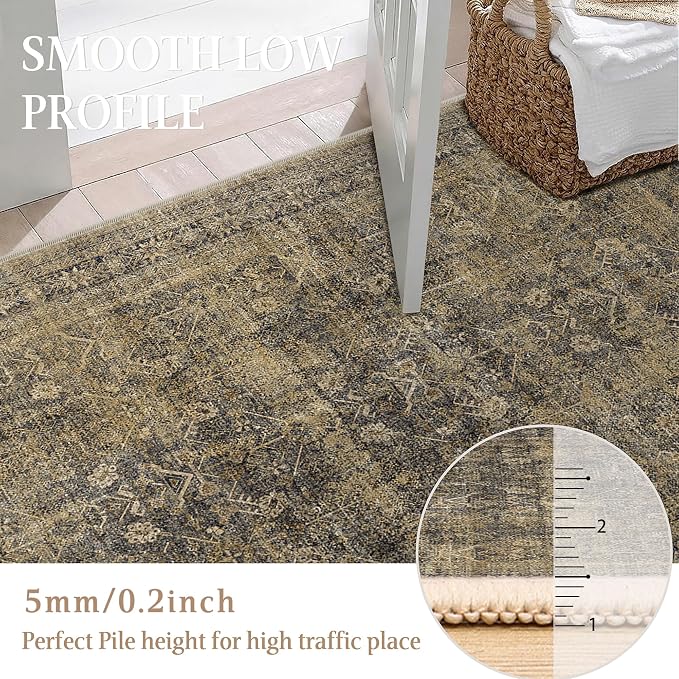 PureCozy 5x7 Brown Black Area Rug - Image 3