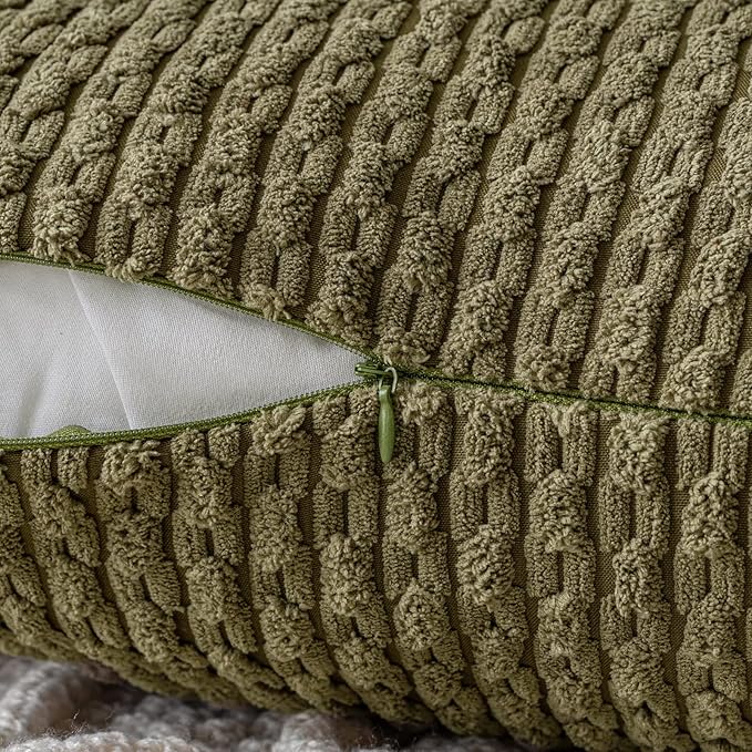 MIULEE Pack of 2 Decorative Lumbar Throw Pillow Covers 12x20 Inch Soft Boho - Image 3