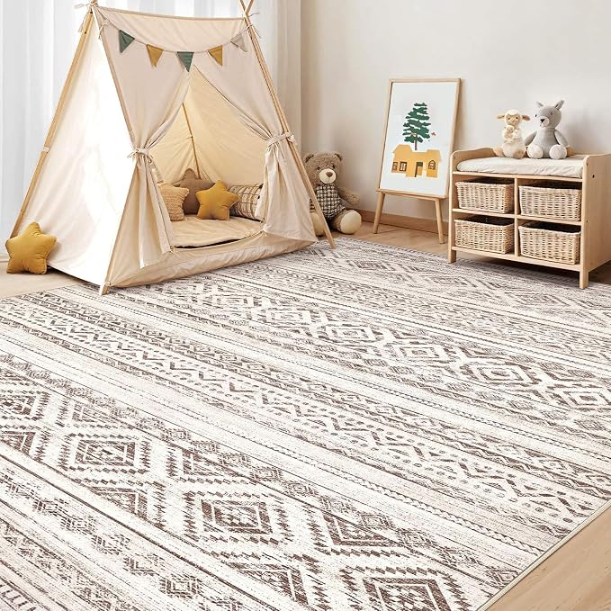 cotiled 9x12 Area Rug Living Room: Washable Boho Rugs - Image 6