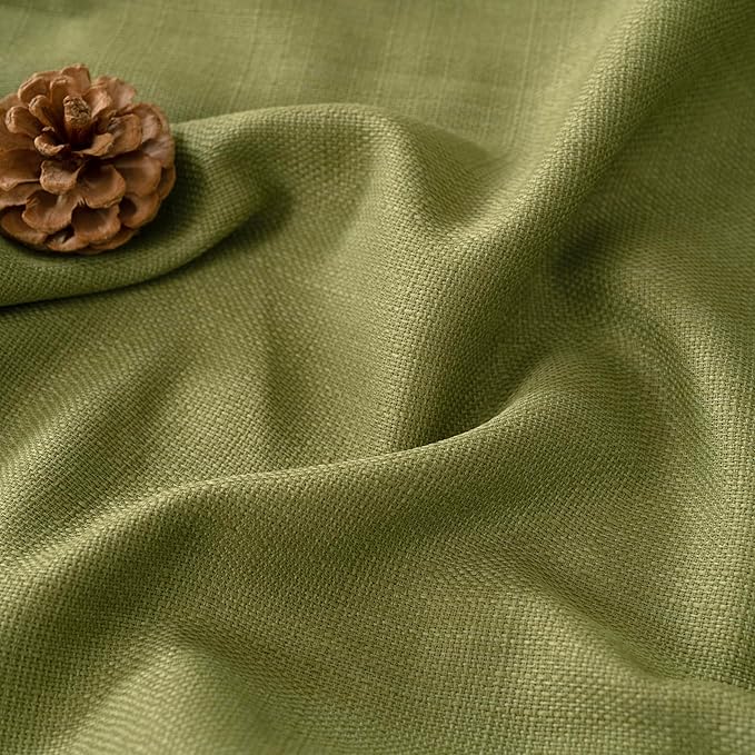 LAMIT Moss Green Linen Curtains 90 Inch Long - Image 3