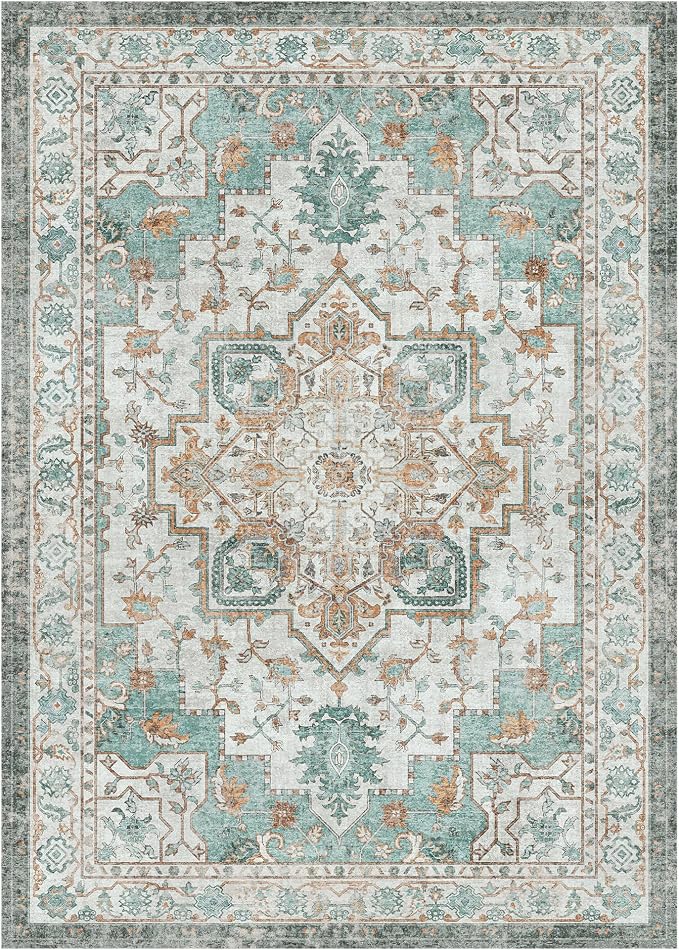 GENIMO 8x10 Area Rugs for Living Room, Machine Washable Non Slip Vintage Rugs - Image 7
