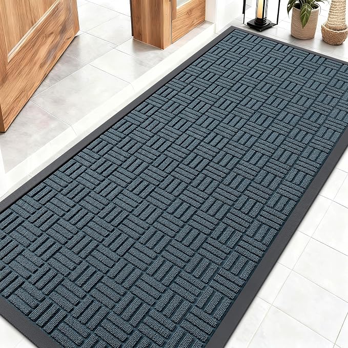 OLANLY Front Door Mat Outside Entrance 59x23, Heavy Duty Sturdy Natural Rubber by OLANLY