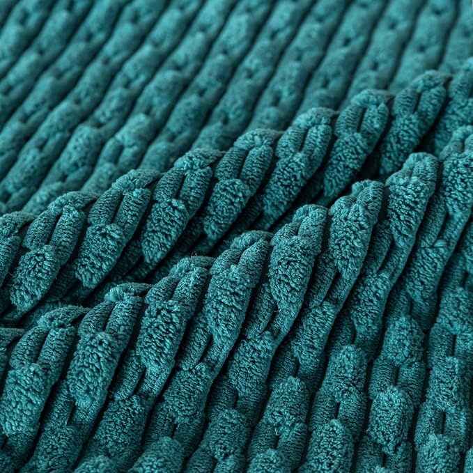 Set of 4 Teal Decorative Throw Pillow Covers 18x18 Inch Corduroy Pillow Covers - Image 5