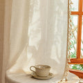 MYSKY HOME Linen Sheer Curtains 63 Inch Length by MYSKYHOME