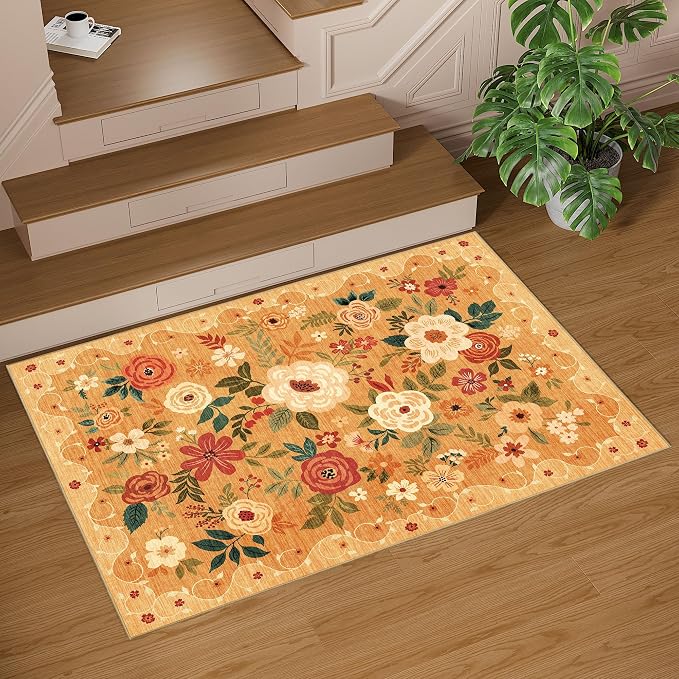 DUKINO 3x5 Area Rug, Floral Rugs - Image 8