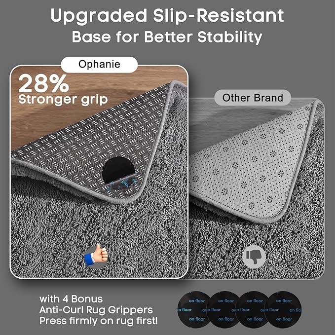 Ophanie 3x5 Rug, Dorm Bedside Preppy Area Rug, College Essentials Non Slip Grey - Image 4