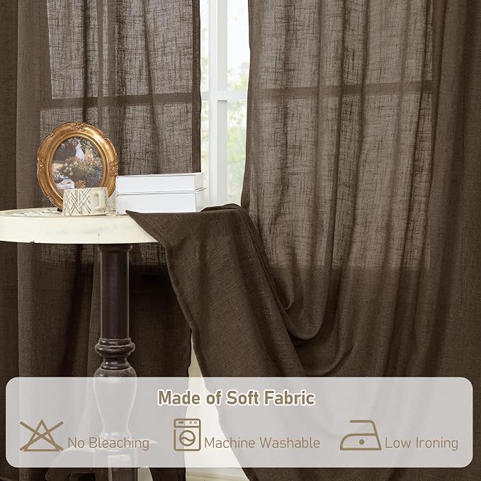 LAMIT 54 Inch Length Linen Curtains - Image 8